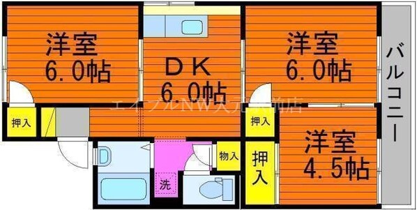 コーポラス芳泉Ａ棟の物件間取画像